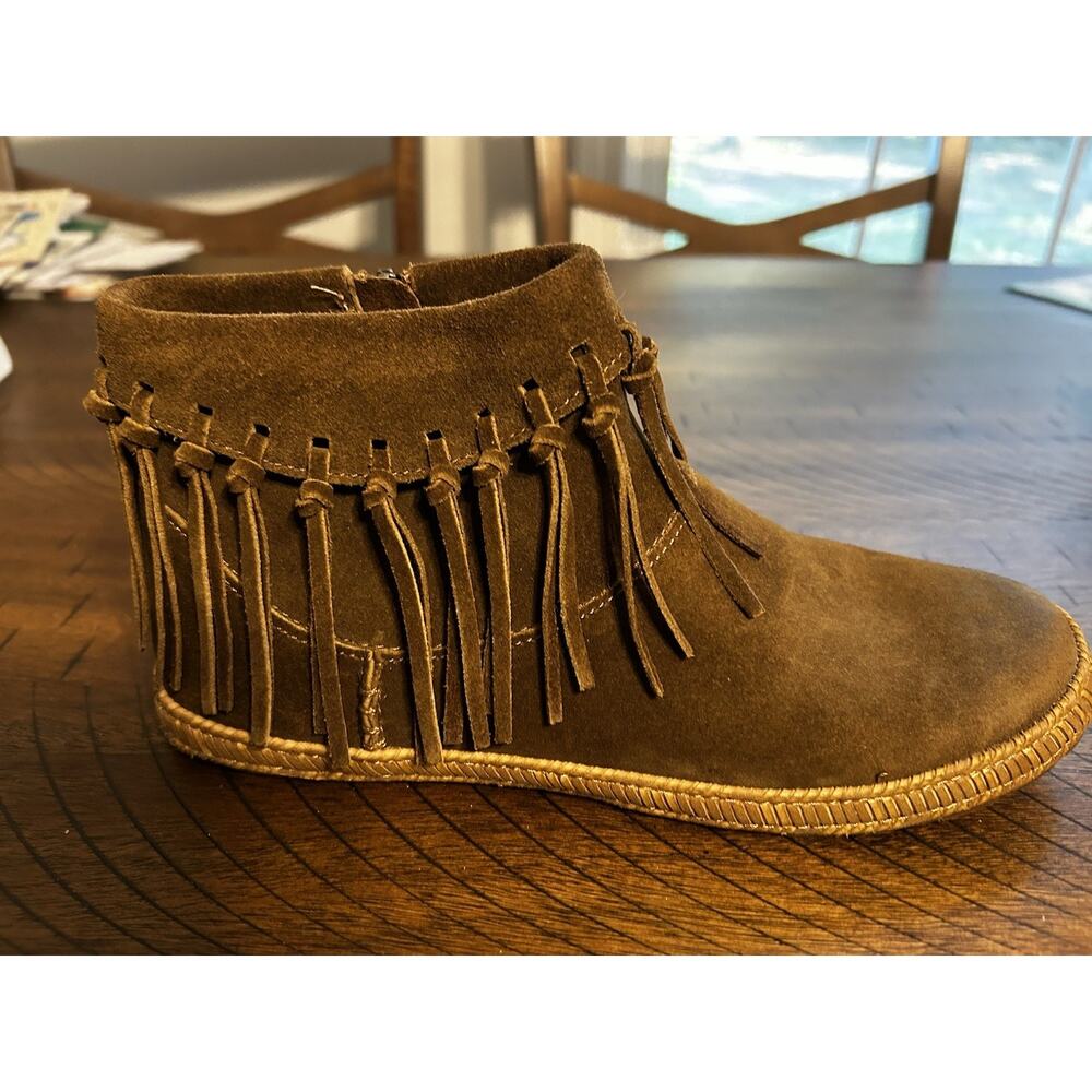 Ugg Australia Brown Tan Fringe Moccasin Shoes Booties Women 6M - Picture 3 of 8